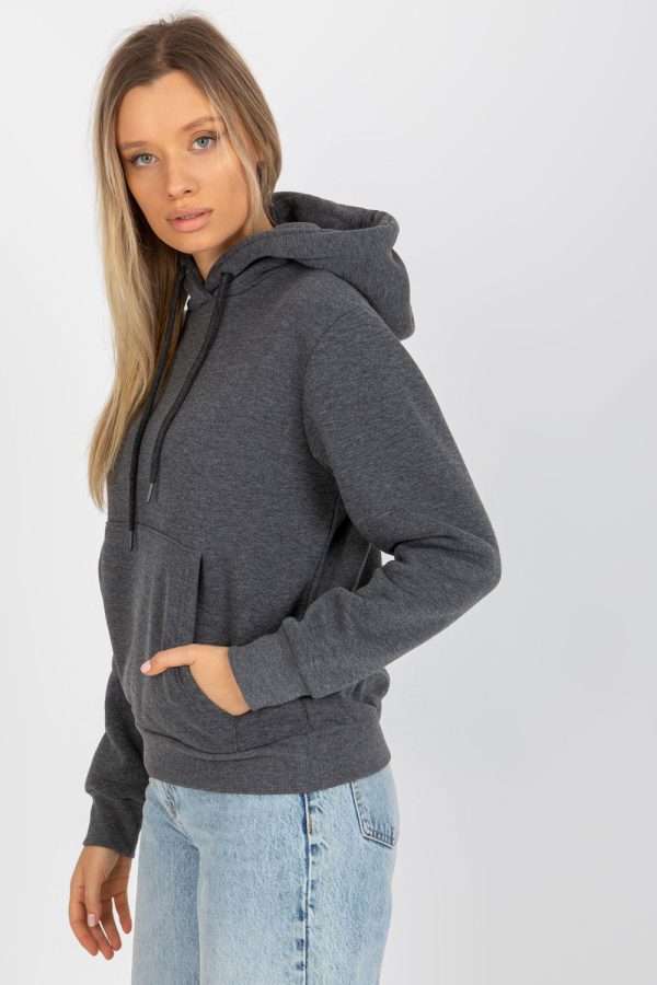 Grey Sweatshirt in Sweatshirts For Women with Cotton and Polyester