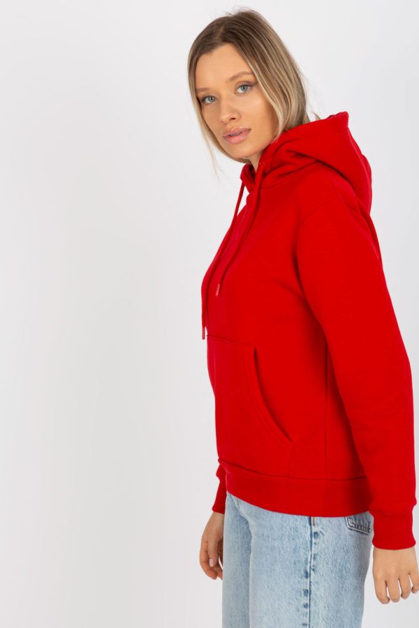 Red Sweatshirt in Sweatshirts For Women with Cotton and Polyester