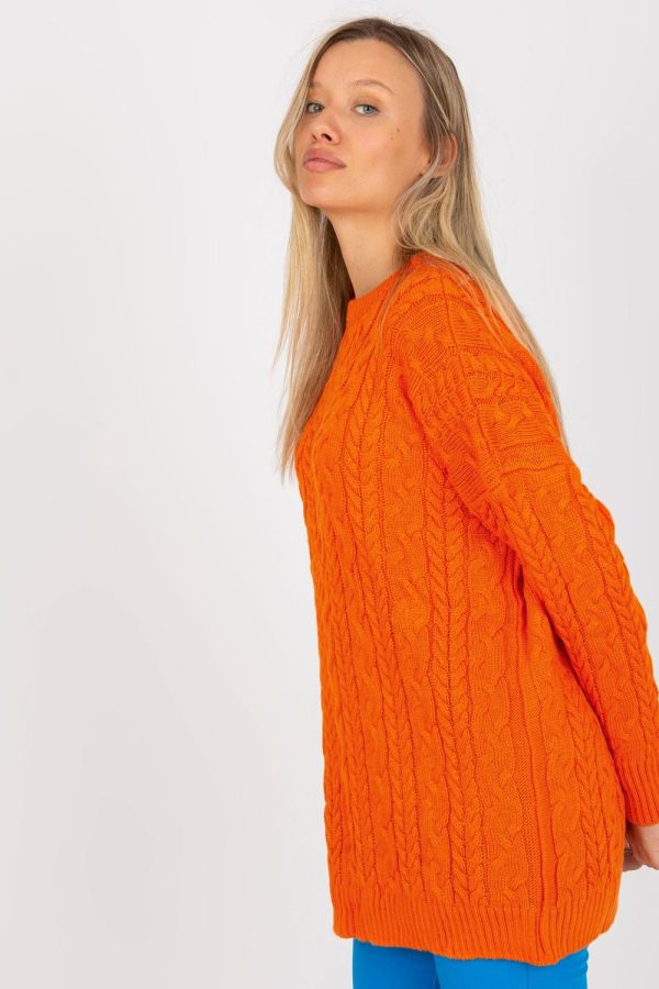 Orange Long Jumper in Sweaters, Pullovers, Jumpers, Turtlenecks, Boleros, Shrugs with Acrylic