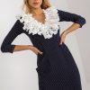 Navy Blue Cocktail Dress in Formal Dresses, Cocktail Dresses with Cotton, Spandex and Polyester