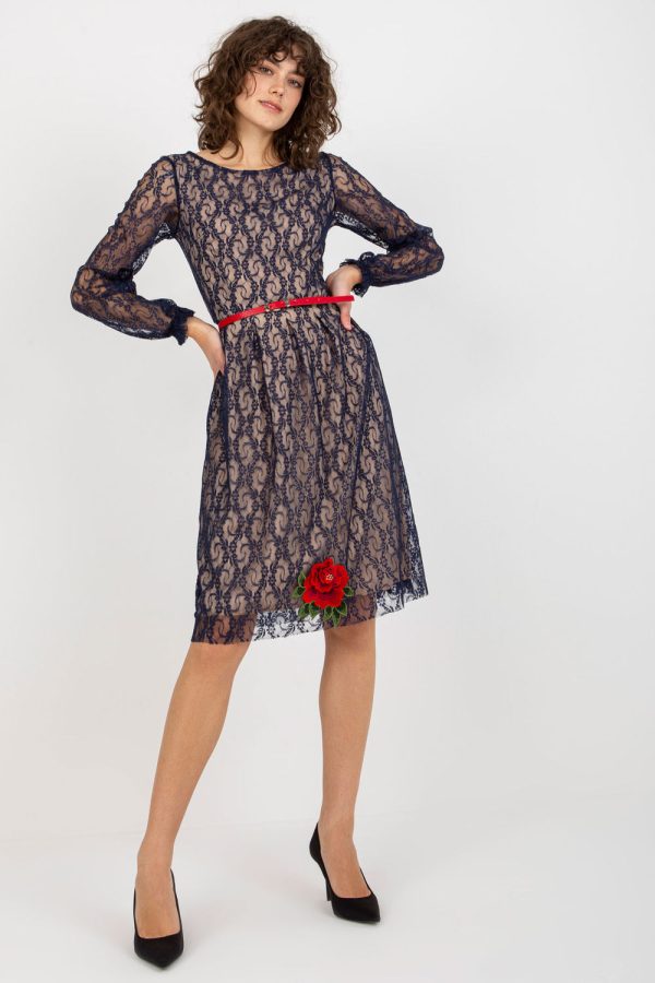 Navy Blue Evening Dress in Evening Dresses with Spandex, Polyester and Viscose