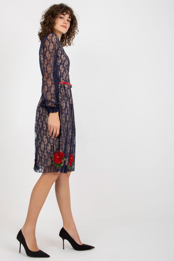 Navy Blue Evening Dress in Evening Dresses with Spandex, Polyester and Viscose