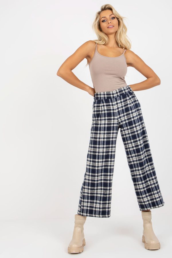 Blue Women Trousers in Pants, Trousers, Shorts with Wool