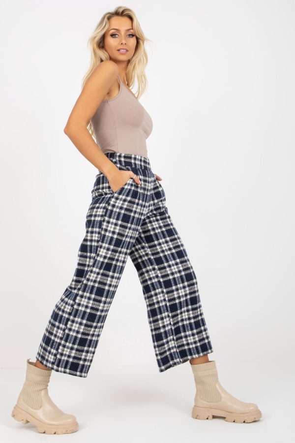 Blue Women Trousers in Pants, Trousers, Shorts with Wool