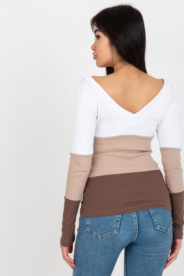 Brown Blouse in Women`s Blouses, Tunics with Cotton and Spandex