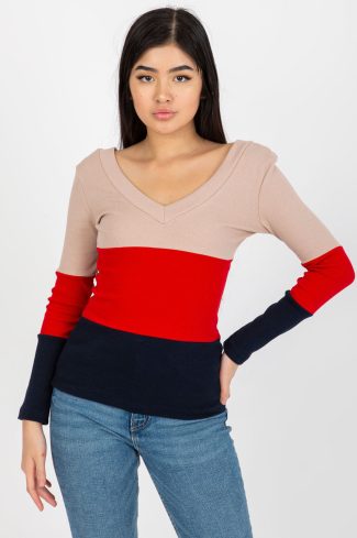 Navy Blue Blouse in Women`s Blouses, Tunics with Cotton and Spandex