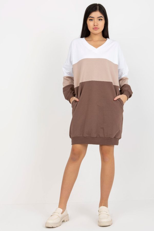 Brown Daydress in Day Dresses with Cotton and Spandex