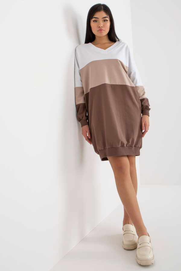 Brown Daydress in Day Dresses with Cotton and Spandex