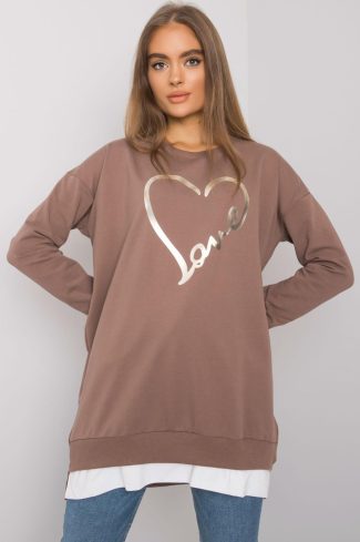 Brown Tunic in Women`s Blouses, Tunics with Cotton and Spandex