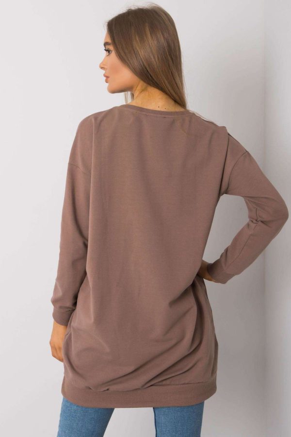 Brown Tunic in Women`s Blouses, Tunics with Cotton and Spandex