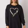 Black Tunic in Women`s Blouses, Tunics with Cotton and Spandex