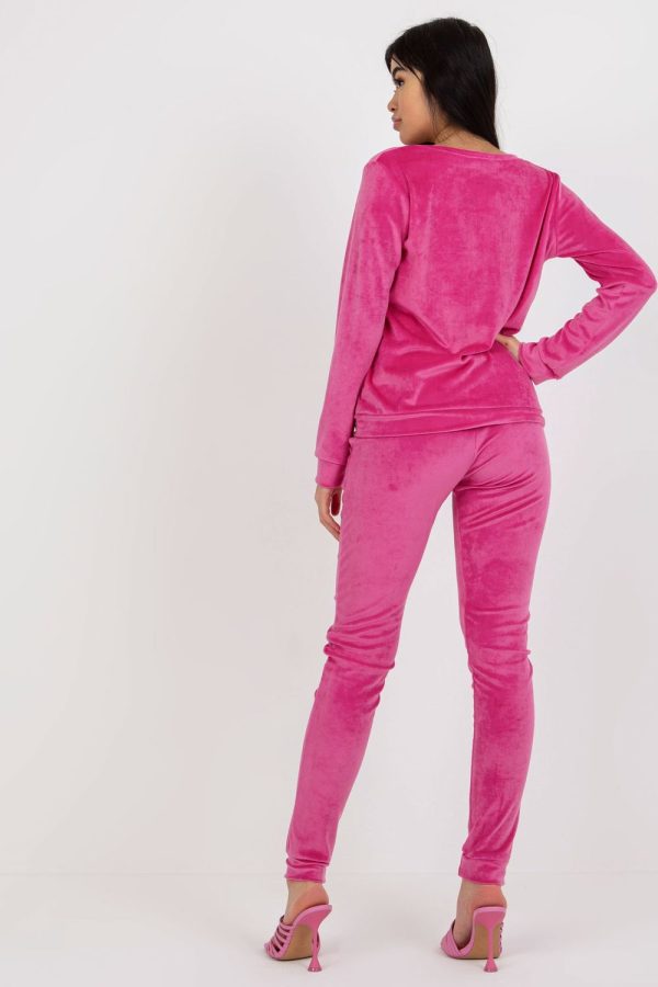 Pink Set in Pants, Trousers, Shorts with Spandex and Viscose