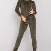 Green Set in Pants, Trousers, Shorts with Spandex and Viscose