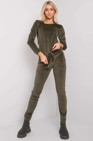 Green Set in Pants, Trousers, Shorts with Spandex and Viscose