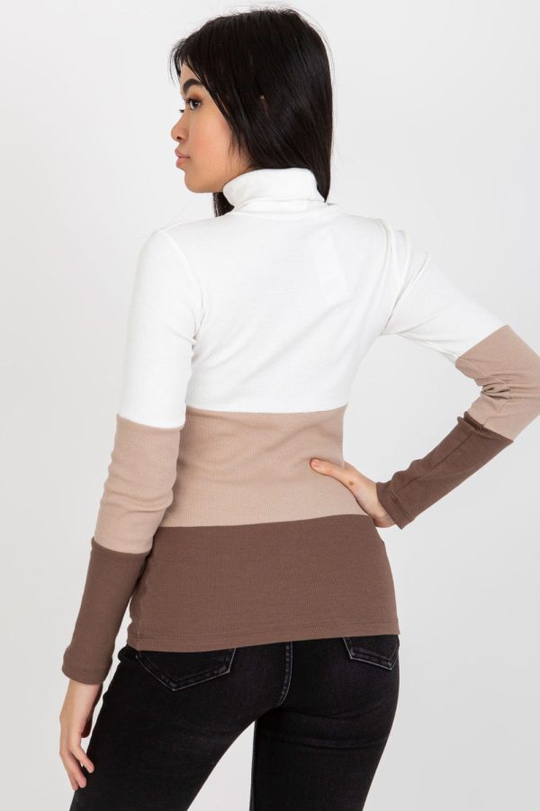 Brown Turtleneck in Sweaters, Pullovers, Jumpers, Turtlenecks, Boleros, Shrugs with Cotton and Spandex