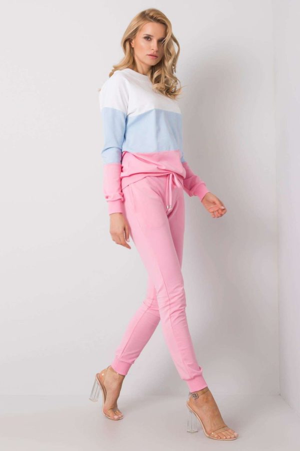Pink Set in Pants, Trousers, Shorts with Cotton and Spandex