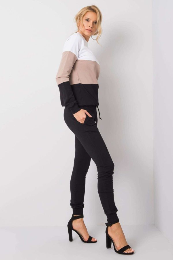 Beige Set in Pants, Trousers, Shorts with Cotton and Spandex