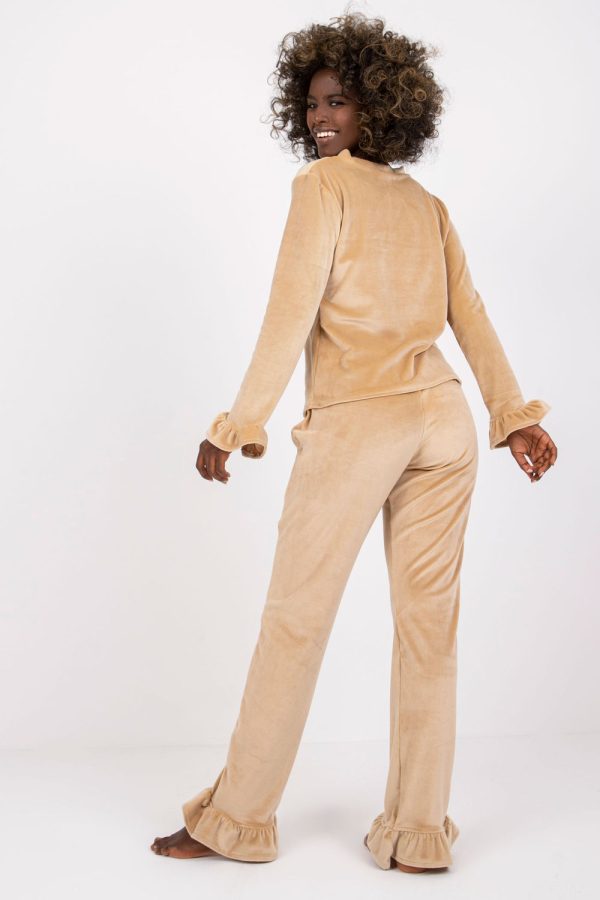 Beige Pyjama in Women`s Pyjamas, Sleepwear Sets with Spandex and Viscose