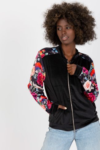 Black Sweatshirt in Sweatshirts For Women with Spandex and Viscose