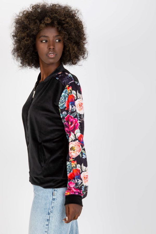 Black Sweatshirt in Sweatshirts For Women with Spandex and Viscose