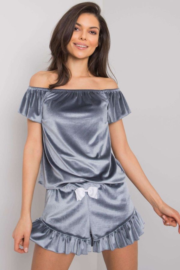 Navy Blue Pyjama in Women`s Pyjamas, Sleepwear Sets with Spandex and Viscose