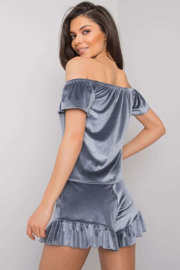 Navy Blue Pyjama in Women`s Pyjamas, Sleepwear Sets with Spandex and Viscose