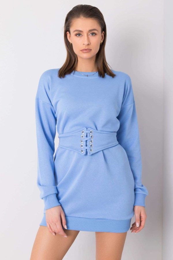Blue Daydress in Day Dresses with Cotton and Spandex
