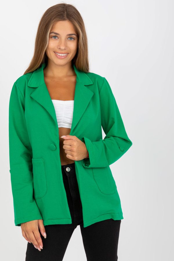 Green Jacket in Jackets, Vests For Women with Cotton and Spandex