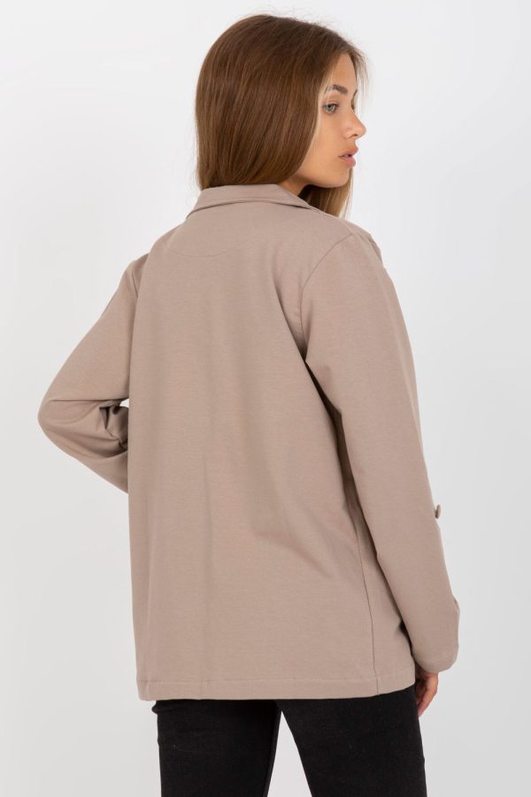 Beige Jacket in Jackets, Vests For Women with Cotton and Spandex