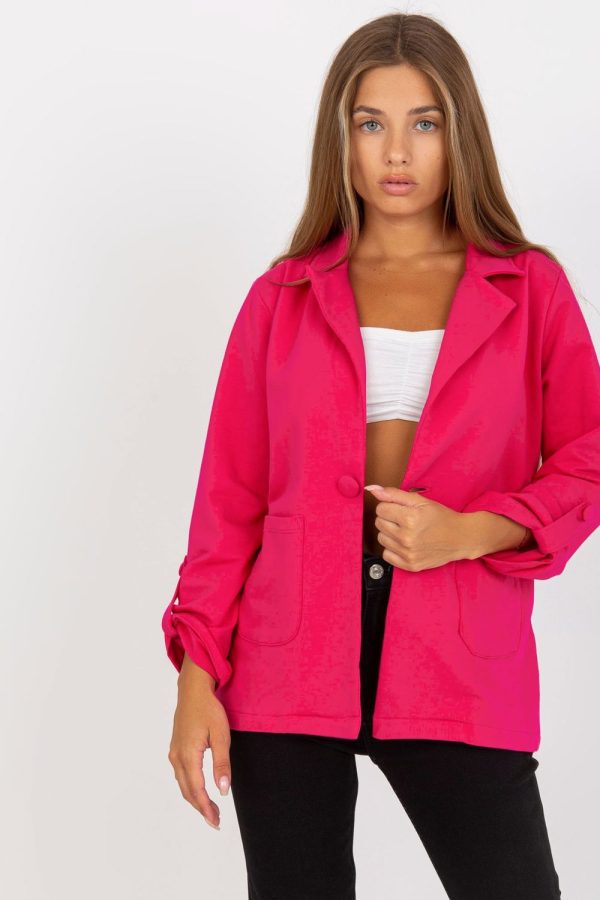 Pink Jacket in Jackets, Vests For Women with Cotton and Spandex
