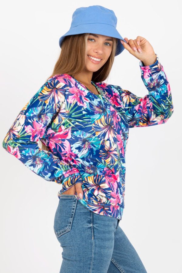 Multicolor Blouse in Women`s Blouses, Tunics with Spandex and Viscose