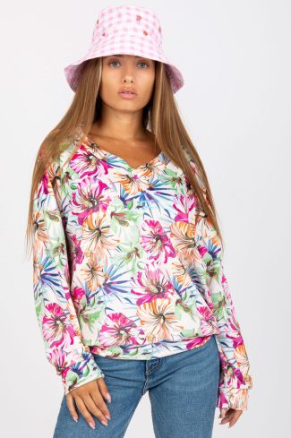 Multicolor Blouse in Women`s Blouses, Tunics with Spandex and Viscose