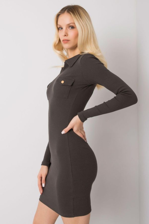 Green Daydress in Day Dresses with Cotton and Spandex