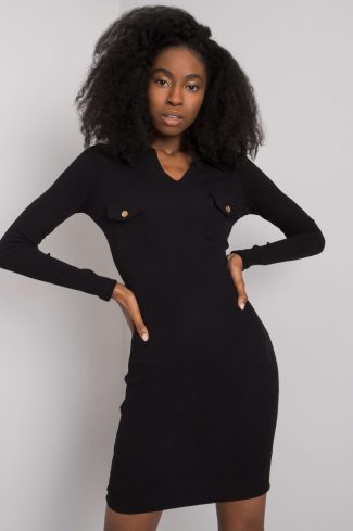 Black Daydress in Day Dresses with Cotton and Spandex