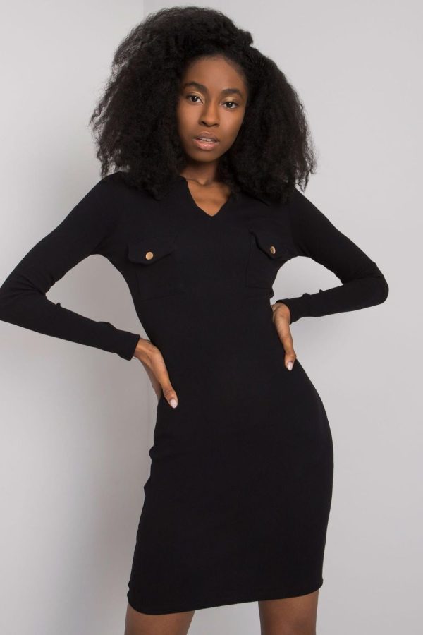 Black Daydress in Day Dresses with Cotton and Spandex