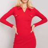Red Daydress in Day Dresses with Cotton and Spandex
