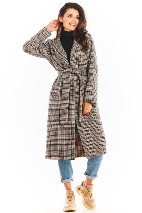 Navy Blue Coat in Women`s Coats, Jackets with Spandex and Polyester