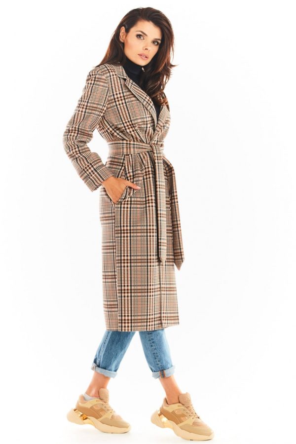 Brown Coat in Women`s Coats, Jackets with Spandex and Polyester