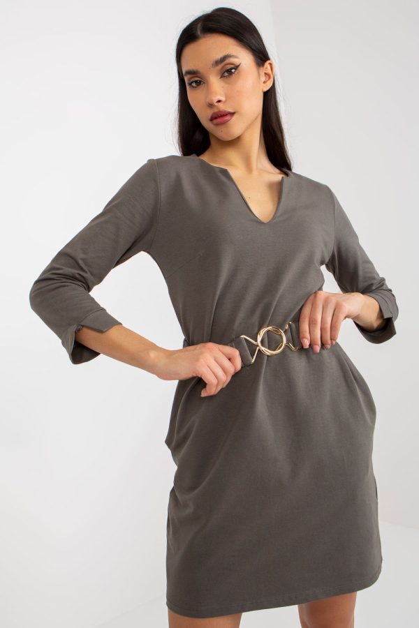 Green Daydress in Day Dresses with Cotton and Spandex
