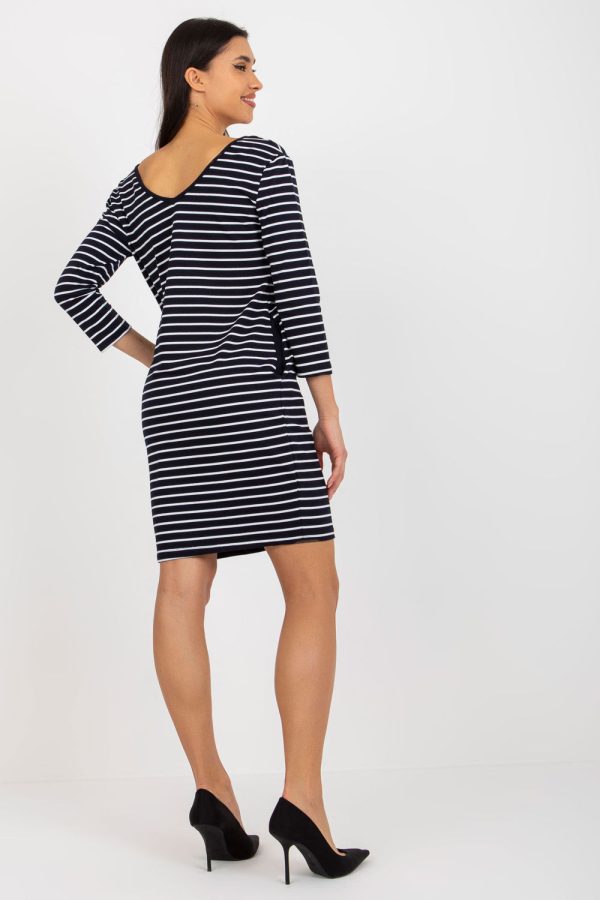 Navy Blue Daydress in Day Dresses with Cotton and Spandex