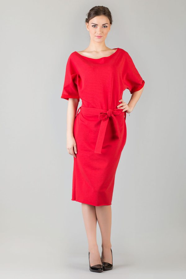 Red Daydress 9 in Cotton, Spandex and Polyester