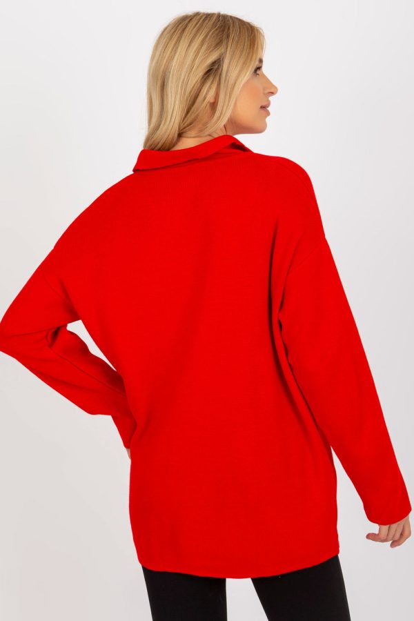 Red Jumper in Sweaters, Pullovers, Jumpers, Turtlenecks, Boleros, Shrugs with Acrylic