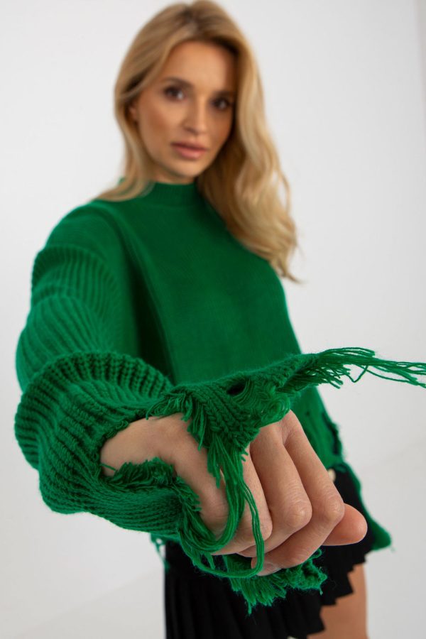 Green Jumper in Sweaters, Pullovers, Jumpers, Turtlenecks, Boleros, Shrugs with Acrylic and Wool