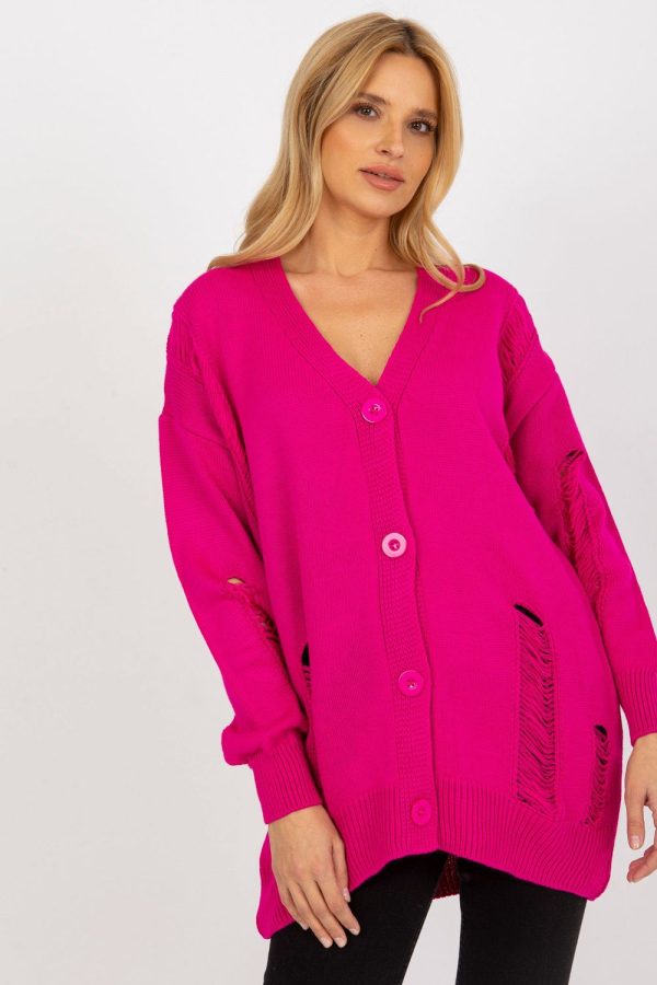 Pink Cardigan in Cardigans For Women, Ponchos with Acrylic and Wool
