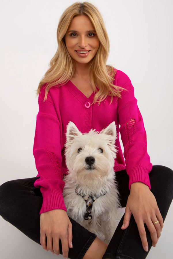 Pink Cardigan in Cardigans For Women, Ponchos with Acrylic and Wool