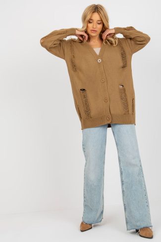 Brown Cardigan in Cardigans For Women, Ponchos with Acrylic and Wool
