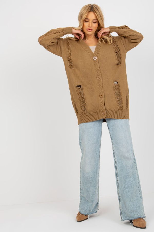 Brown Cardigan in Cardigans For Women, Ponchos with Acrylic and Wool