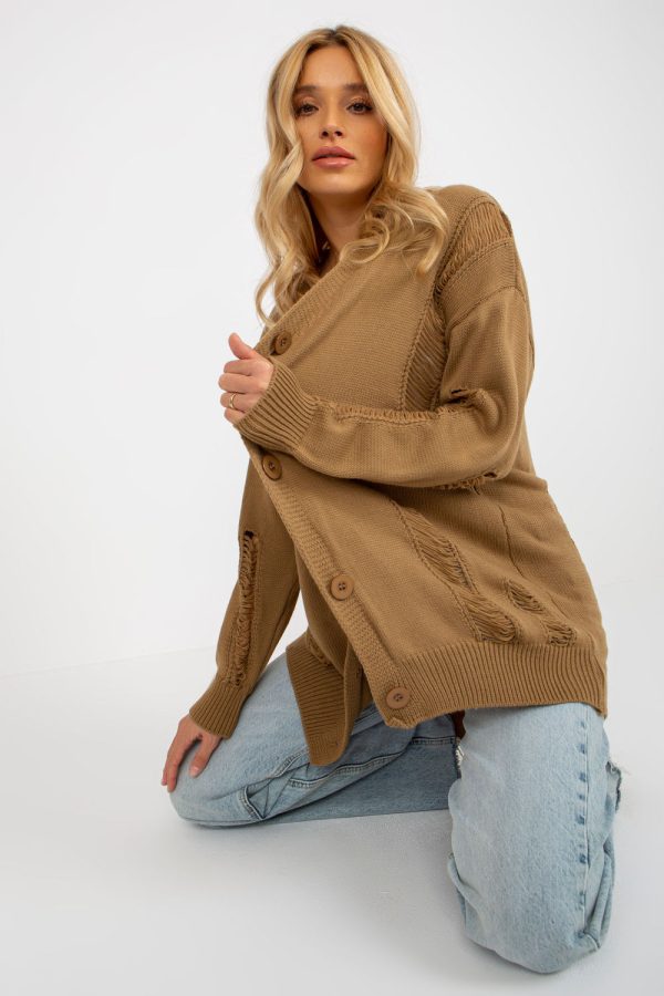 Brown Cardigan in Cardigans For Women, Ponchos with Acrylic and Wool