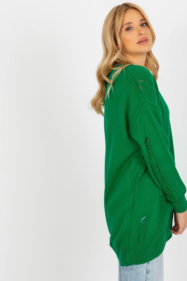 Green Cardigan in Cardigans For Women, Ponchos with Acrylic and Wool