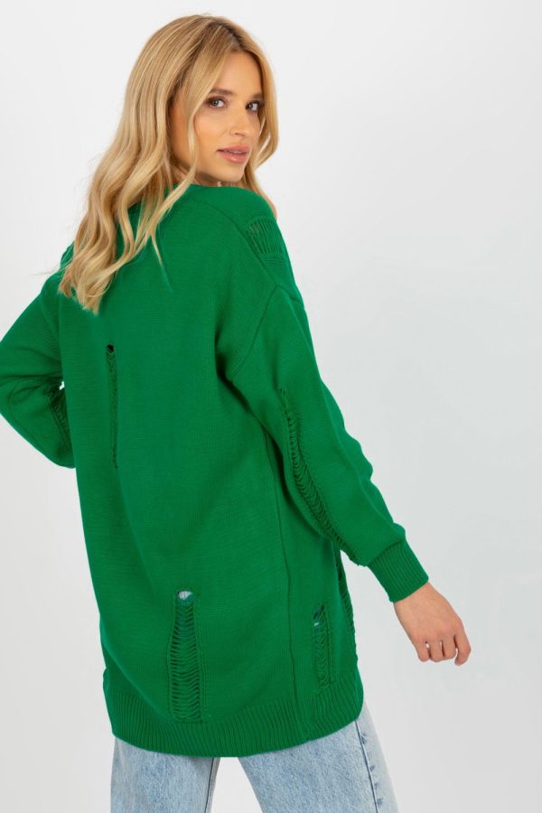 Green Cardigan in Cardigans For Women, Ponchos with Acrylic and Wool